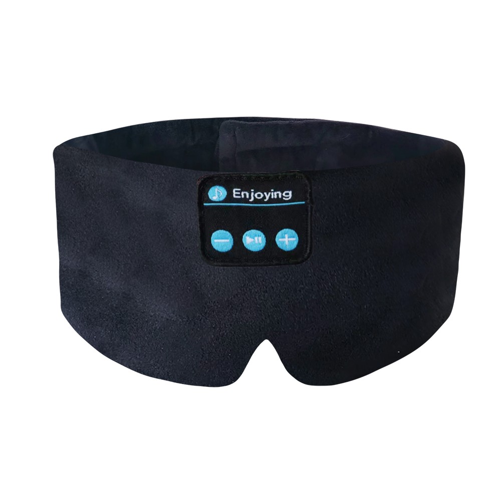 Antifaz para dormir con Bluetooth y algodón, color negro