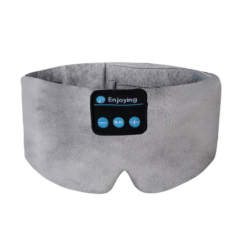 Algodón Bluetooth Antifaz para Dormir Diadema Auriculares Gris