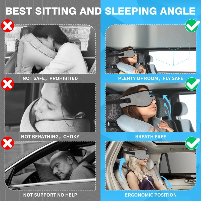 Car Bluetooth Sleep Eye Mask Grey