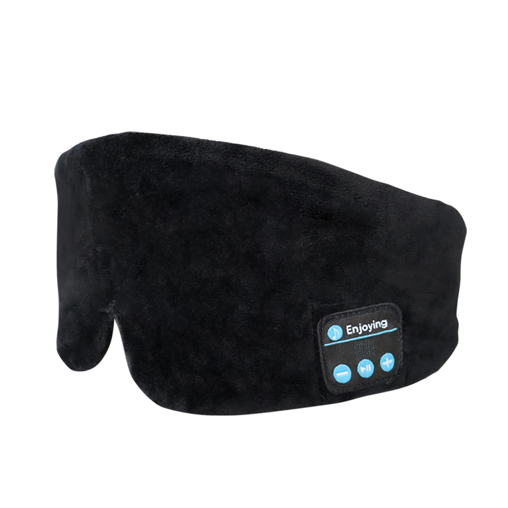 Antifaz para dormir con Bluetooth de seda, Headphoens para dormir, color negro