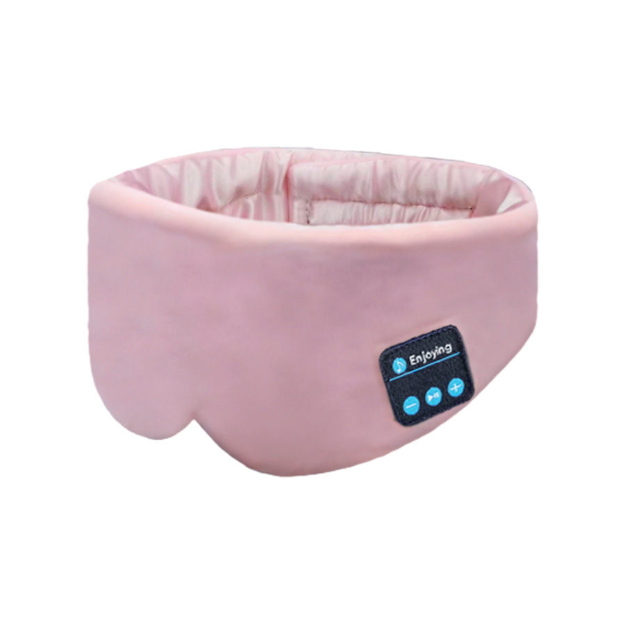 Antifaz para dormir con Bluetooth de seda, barra lateral para dormir, color rosa